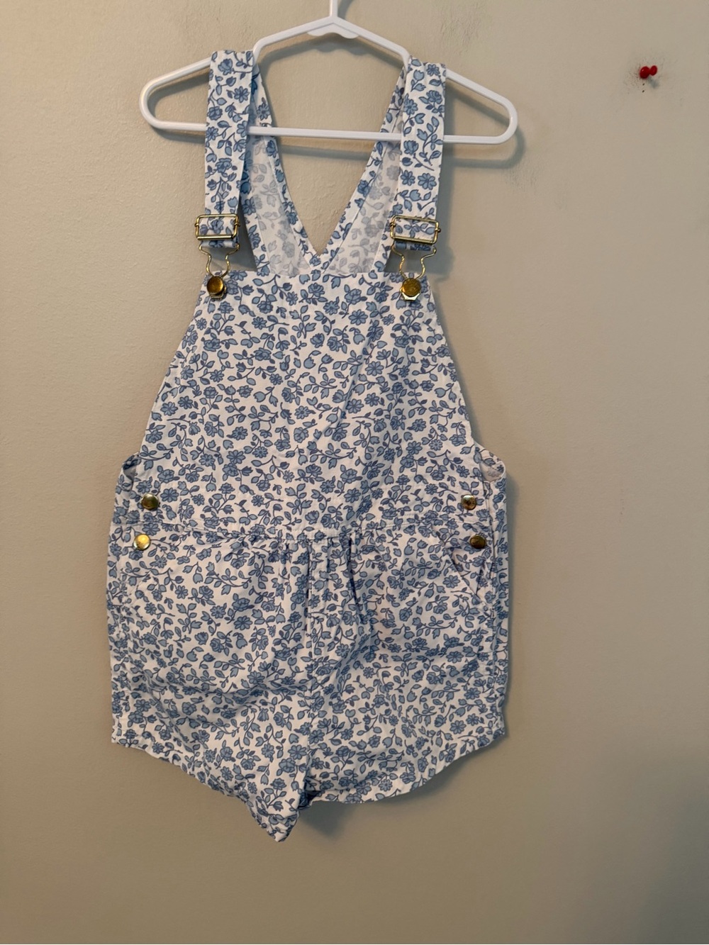 The Beaufort Bonnet Company Blue Floral Print Short Overalls